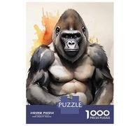 1000 Piece Jigsaw Puzzle for Adults Gorilla Watercolor Art Puzzles for Adults Relaxing Games Pattern Assembly for Is Ideal As A Gift 38x26cm/1000pcs