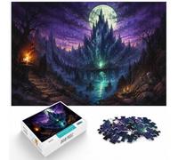 1000 Piece Jigsaw Puzzle for Adults, Gothic Castle Stained Glass | For festive leisure at home, this adult jigsaw puzzle with 1000 pieces offers a classic activity for Christmas.