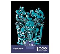 1000 Piece Jigsaw Puzzle for Adults Gothic Skull T-Shirt Design Puzzles for Adults Family Game A Work of Art Unique Gifts for Birthday And Christmas 70x50cm/1000pcs