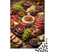 1000 Piece Jigsaw Puzzle for Adults, Gourmet Charcuterie Board with Cheese And Fruit, 52x38cm/1000pcs, Puzzle Lover Present, Family Activity And Evening Downtime