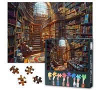 1000 Piece Jigsaw Puzzle for Adults Grand Large Library Puzzle Books Jigsaw Puzzles Majestic Book Lover Puzzles Game Challenging but Fun Easy to Assemble 50.5x70.5cm