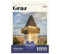 1000 Piece Jigsaw Puzzle for Adults, Graz Austria Travel Art Artwork, Mindfulness Activity, Perfect, Premium Thick Cardboard, 52x38cm/1000pcs