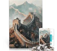 1000 Piece Jigsaw Puzzle for Adults Great Wall Majesty Pädagogisches Familienspiel mit passendem Poster und Quizblatt52x38cm