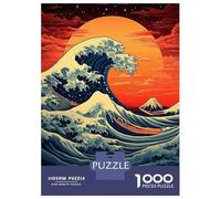 1000 Piece Jigsaw Puzzle for Adults, Great Wave Print (2) Artwork, Creative Leisure Activity, Christmas Puzzle Collection, Pieces, 38x26cm/1000pcs