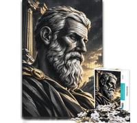 1000 Piece Jigsaw Puzzle for Adults, Greek Philosopher Ancient Ruins Sunset | For cold evenings at home: Adult jigsaw puzzle with 1000 pieces; for family downtime during the festive period.