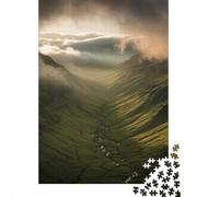 1000 Piece Jigsaw Puzzle for Adults, Green Valley with River and Clouds