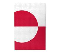 1000 Piece Jigsaw Puzzle for Adults,Greenland Flag, Puzzles with Letters on Back, Challenging Puzzle for Game Night Home Décor, 19.7 x 29.5