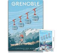 1000 Piece Jigsaw Puzzle for Adults Grenoble, Capital of The Alps Challenging Game Toys Presents for Women Great Gift Size 50x75cm