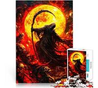 1000 Piece Jigsaw Puzzle for Adults Grim Reaper in Hellfire Spiele Spielzeug Geschenk Wunschliste mit dem Weihnachtsmann38x26cm
