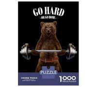 1000 Piece Jigsaw Puzzle for Adults Grizzly Bear Weightlifting Puzzles for Adults Relaxing Games Pattern Assembly for Is Ideal As A Gift 70x50cm/1000pcs