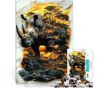 1000 piece jigsaw puzzle for adults Guardian of the Savanna Made of cardboard Suitable for ages 14 and up Staycation Kill time Gift ideas。size:38x52cm/14.96x20.47inch