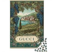 1000 Piece Jigsaw Puzzle for Adults Gucci Wine Country Poster-1 Puzzles for Adults Relaxing Games Pattern Assembly for Is Ideal As A Gift 52x38cm/1000pcs