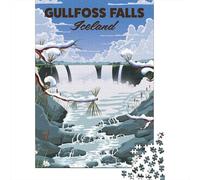 1000-Piece Jigsaw Puzzle for Adults, Gullfoss Falls Iceland, 70x50cm/1000pcs, Shared Puzzle Activity, Quiet Home Time And Weekend Downtime