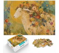 1000 Piece Jigsaw Puzzle for Adults, Gustav Klimt Sheep Floral | For a puzzle gift at Christmas: Adult jigsaw puzzle with 1000 pieces suits quiet moments between celebrations.
