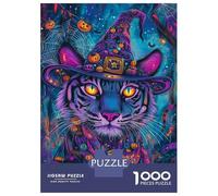 1000 Piece Jigsaw Puzzle for Adults Halloween Tiger Magic-1 Teenager Puzzles Relaxing Games Enhance Memory Unique Gifts for Birthday And Christmas 38x26cm/1000pcs