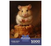 1000 Piece Jigsaw Puzzle for Adults Hamster Eating Cake Puzzles for Adults Relaxing Games Pattern Assembly for Is Ideal As A Gift 52x38cm/1000pcs