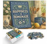 1000 Piece Jigsaw Puzzle for Adults, Happiness is Homemade Floral Art | For screen-free Christmas time, this 1000-piece jigsaw puzzle for adults offers 1000 pieces for the Christmas break.
