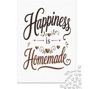 1000 Piece Jigsaw Puzzle for Adults, Happiness is Homemade Text Art