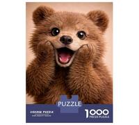 1000 Piece Jigsaw Puzzle for Adults Happy Brown Bear Cub Portrait Adult Jigsaw Puzzle Relaxing Games Staycation Kill Time Difficult And Challenge 70x50cm/1000pcs