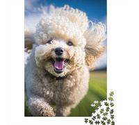 1000 Piece Jigsaw Puzzle for Adults, Happy Cute Poodle Running