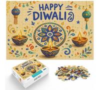 1000 Piece Jigsaw Puzzle for Adults, Happy Diwali Greeting Card | For after-work downtime: 1000-piece jigsaw puzzle for adults offers 1000 pieces for a longer challenge.