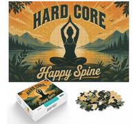 1000 Piece Jigsaw Puzzle for Adults, Hard Core Happy Spine Yoga Poster | For a classic tabletop challenge, this adult jigsaw puzzle with 1000 pieces suits patient puzzle fans.