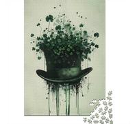 1000-Piece Jigsaw Puzzle for Adults, Hat St Patricks Day Clover, 52x38cm/1000pcs, Festive Gift Idea, Screen-Free Activity And Quiet Winter Weekends