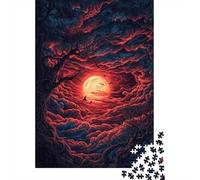 1000-Piece Jigsaw Puzzle for Adults, Haunting Moonlit Sky, 70x50cm/1000pcs; A Calm After-work Activity; Low-dust White Cardboard Pieces