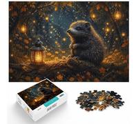 1000 Piece Jigsaw Puzzle for Adults, Hedgehog on Mushroom in Starry Night | For relaxed weekends at home: Adult jigsaw puzzle with 1000 pieces; with the complete challenge to keep the challenge.