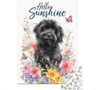 1000-Piece Jigsaw Puzzle for Adults, Hello Sunshine Dog Card, 38x26cm/1000pcs, Idea, Winter Indoor Activity And Holiday Downtime