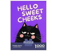 1000 Piece Jigsaw Puzzle for Adults, Hello Sweet Cheeks Cat Artwork, Creative Leisure Activity, Gift for Adults, Pieces, 70x50cm/1000pcs