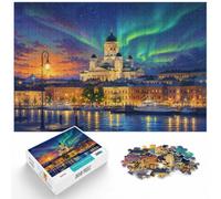 1000 Piece Jigsaw Puzzle for Adults, Helsinki Finland Nightscape Art | For puzzle time at home: Adult jigsaw puzzle with 1000 pieces supports a slower, more focused form of entertainment.