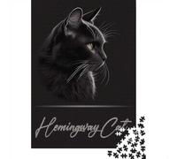 1000 Piece Jigsaw Puzzle for Adults, Hemingway Cat Portrait-1