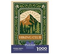 1000 Piece Jigsaw Puzzle for Adults Hiking Club Denver Colorado Jigsaw Toy Wall Decor Difficult Hard Unique Gifts for Birthday And Christmas 52x38cm/1000pcs