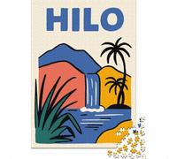 1000-Piece Jigsaw Puzzle for Adults, Hilo Hawaii Landscape Illustration, 70x50cm/1000pcs, Thoughtful Gift Idea, Screen-Free Leisure And Evening Downtime