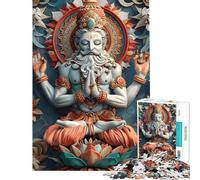 1000 Piece Jigsaw Puzzle for Adults Hinduism Brahma God Jigsaw for Adults Brain Teaser Game Enhance Memory Parent-child Interaction (Size 38x26cm)