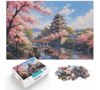 1000 Piece Jigsaw Puzzle for Adults, Hiroshima Castle with Cherry Blossoms | For cold evenings at home: Adult jigsaw puzzle with 1000 pieces fits Christmas gifting, holiday breaks and winter weekends.