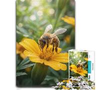 1000 Piece Jigsaw Puzzle for Adults, Honey Bee on Yellow Flower | Adult puzzle challenge on Sunday afternoons for patient puzzling.