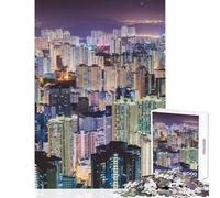 1000 Piece Jigsaw Puzzle for Adults Hong Kong Fun Interactive Family Experience Wonderful Holiday Giftsing Choice (38x52cm)