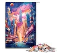 1000 Piece Jigsaw Puzzle for Adults Hong Kong Is Surrounded by SplattersLots of Coloured Jigsaw Brain Teaser Puzzle Christmas Birthday Gifts 75x50cm