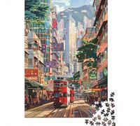 1000 Piece Jigsaw Puzzle for Adults Hong Kong Street Scene Jigsaw for Adults Hands-on Game Improve Memory Birthday And Unique Gifts 70x50cm/1000pcs