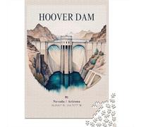 1000 Piece Jigsaw Puzzle for Adults, Hoover Dam Travel, 38x26cm/1000pcs, Shared Puzzle Activity, Quiet Home Time And Weekend Downtime
