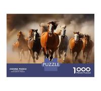 1000 Piece Jigsaw Puzzle for Adults Horse Herd Running Wild Adult Jigsaw Relaxing Games Perfect Decoration Unique Gifts for Birthday And Christmas 70x50cm/1000pcs