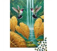 1000 Piece Jigsaw Puzzle for Adults, Hummingbirds and Waterfall