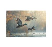 1000 Piece Jigsaw Puzzle for Adults,Hunting Flying Wild Ducks, Puzzles with Letters on Back, Challenging Puzzle for Game Night Home Décor, 19.7 x 29.5
