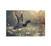 1000 Piece Jigsaw Puzzle for Adults,Hunting Flying Wild Ducks, Puzzles with Letters on Back, Challenging Puzzle for Game Night Home Décor, 19.7 x 29.5
