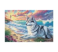 1000 Piece Jigsaw Puzzle for Adults Husky Snowy Mountain 75x50cm Easy Assembly for Beginners Great for 14+s Teens Improve Hands-On Ability Concentration