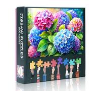 1000 Piece Jigsaw Puzzle for Adults,Hydrangeas in Soothing Pastel Tones Floral Puzzle Impossible Hard Difficult Challenging Puzzles for Flower Lover Gift 19.7" x 27.5"