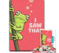 1000 Piece Jigsaw Puzzle for Adults, I Saw That, Funny Frog Wall Art | Enjoy a screen-free activity for adults on quiet evenings for shared leisure.