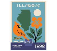 1000 Piece Jigsaw Puzzle for Adults Illinois State Symbols Art Print Jigsaw Toy Wall Decor Difficult Hard Unique Gifts for Birthday And Christmas 52x38cm/1000pcs